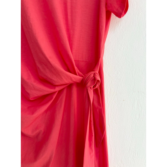 Women's Newshows Coral Tie-Waist Midi Dress XL Cotton Poly Spandex NWT - Picture 10 of 10